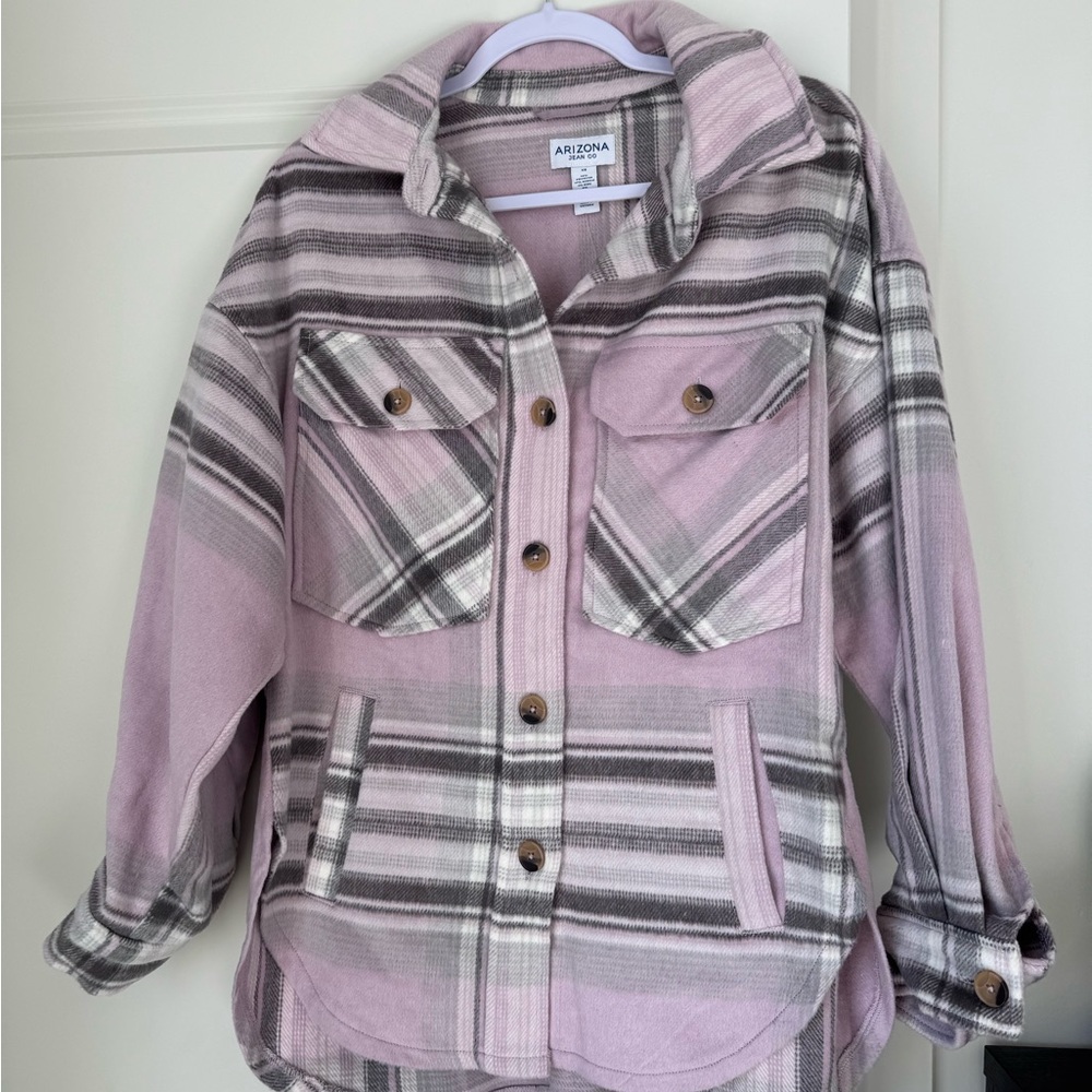 Arizona Jean Company Women’s Shirt Jacket - Lilac Plaid - New With Tags